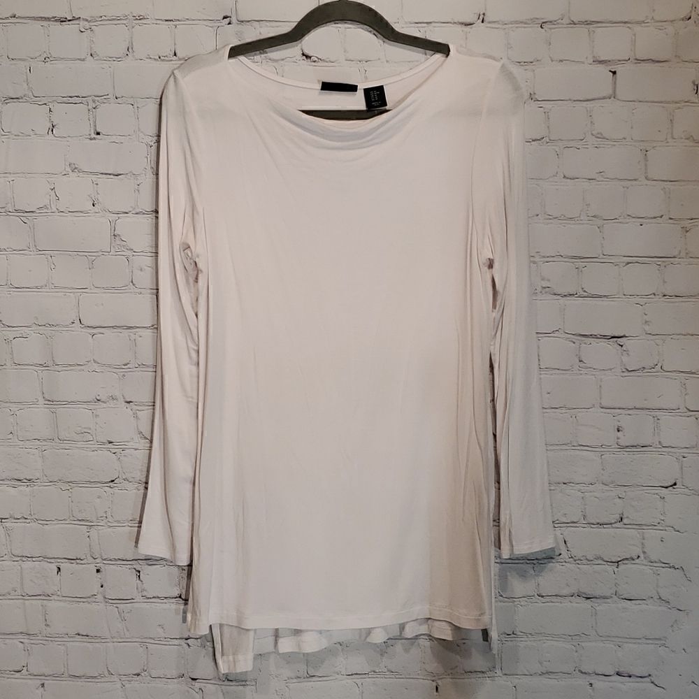 Classic Long Sleeve Crewneck Top - White